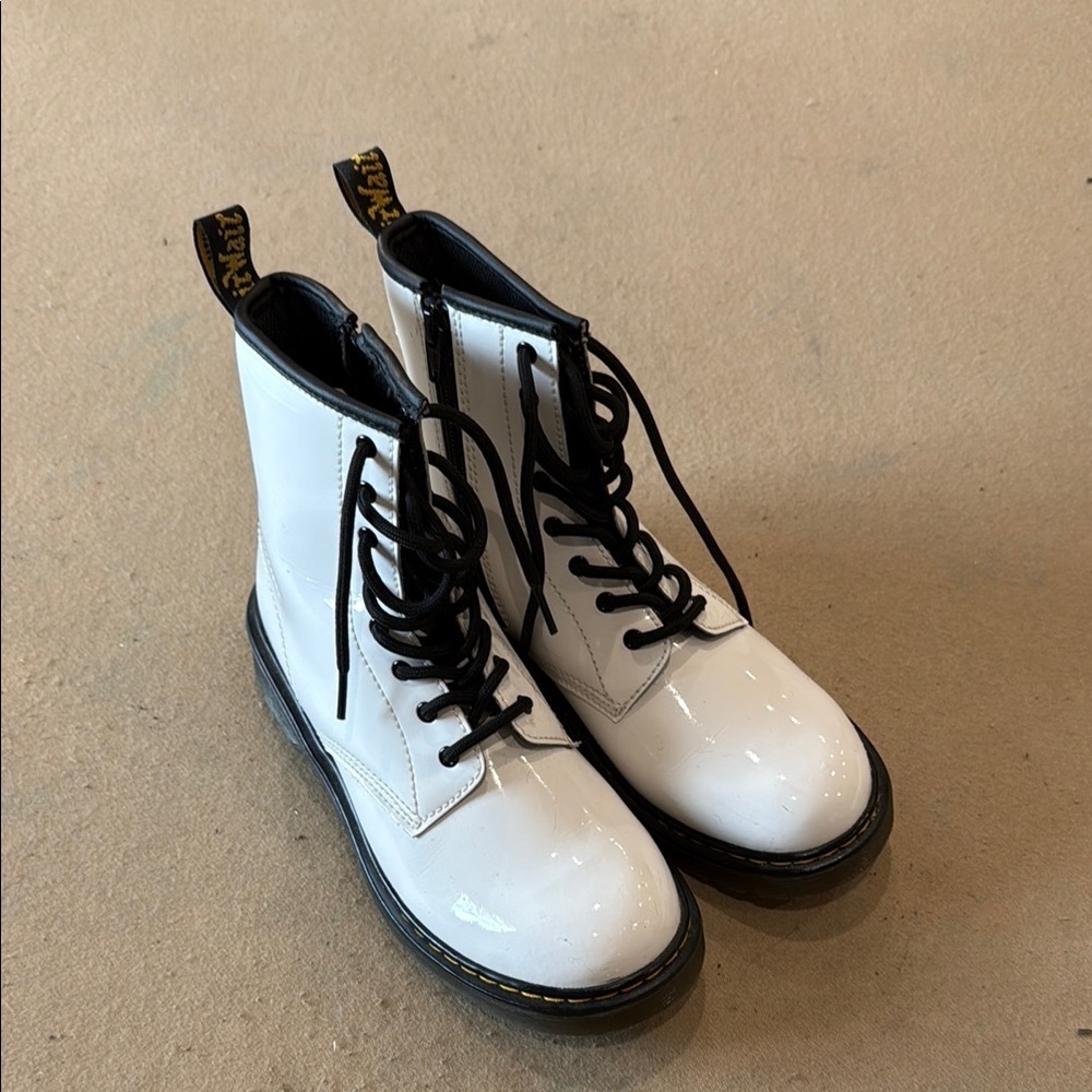 Dr. Martens White Black Combat Boots